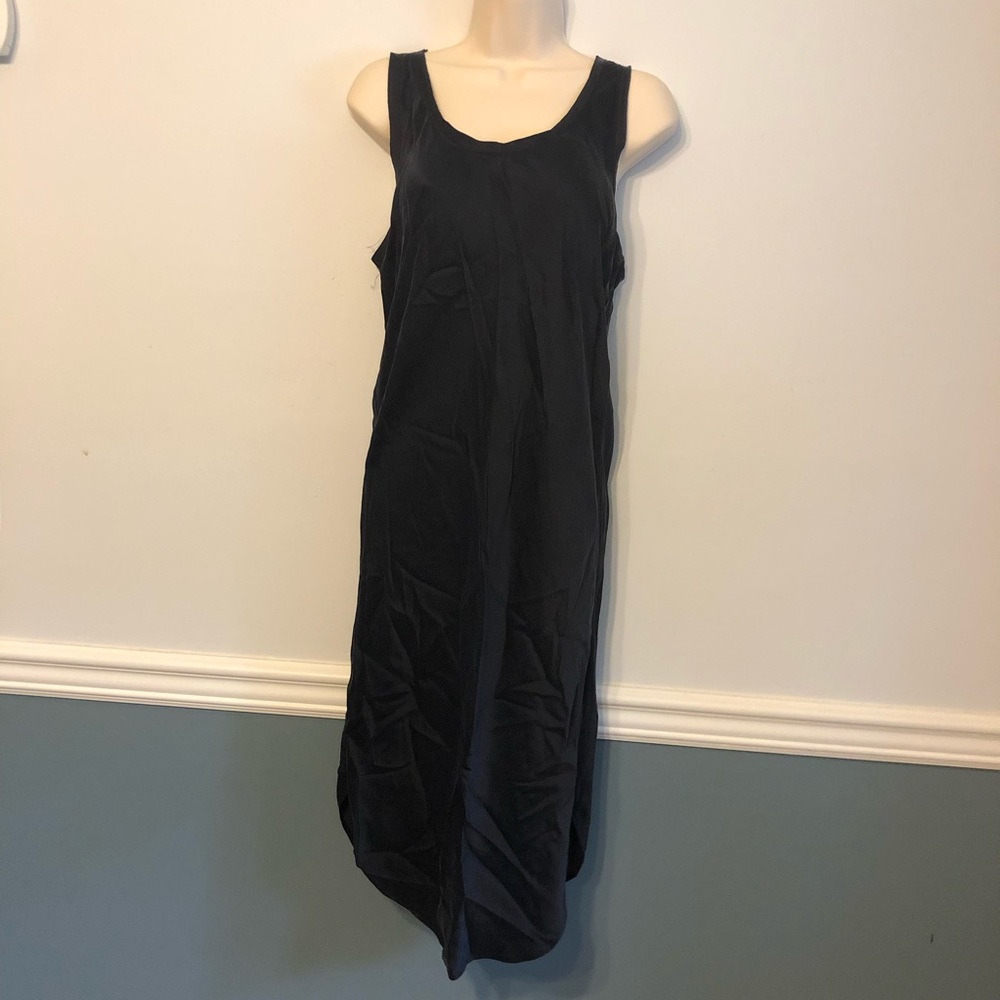 Navy 100% SILK tank dress